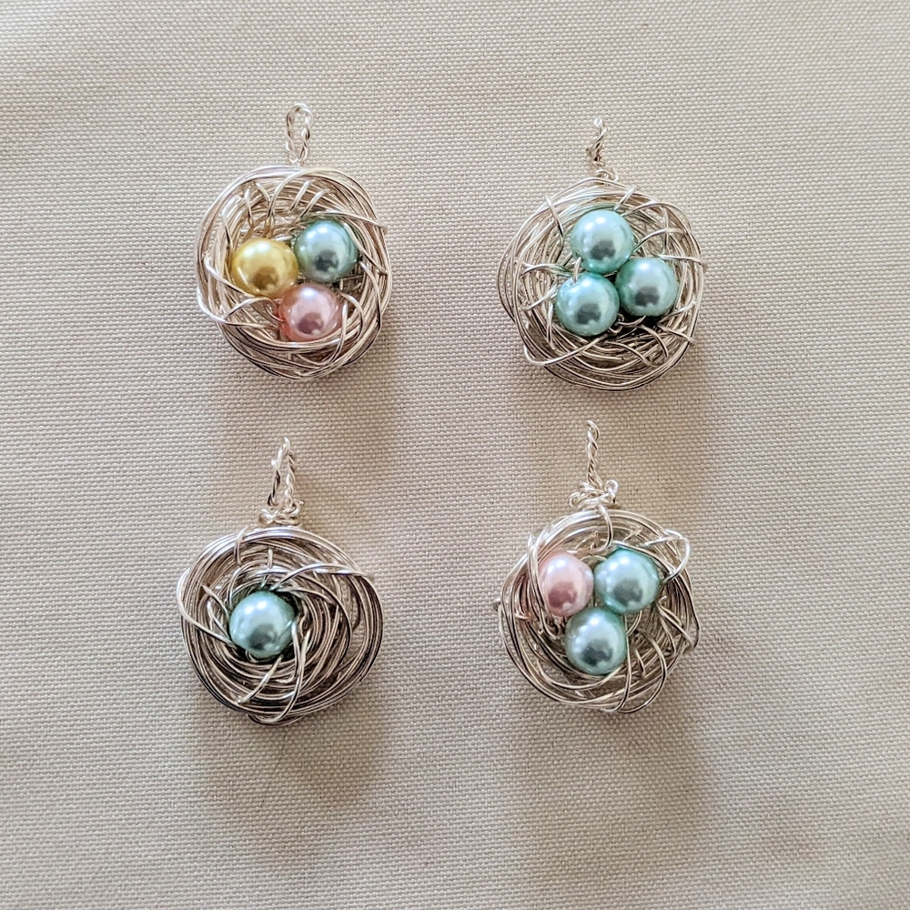 Handmade Egg in Nest Pendant